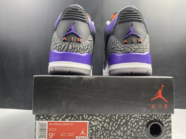 050 Court 3 CT8532 Air Jordan Retro Black Purple 0909